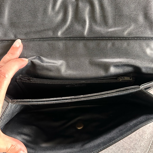 Glossy Black Clutch with Gold Accents - Picture 4 of 5